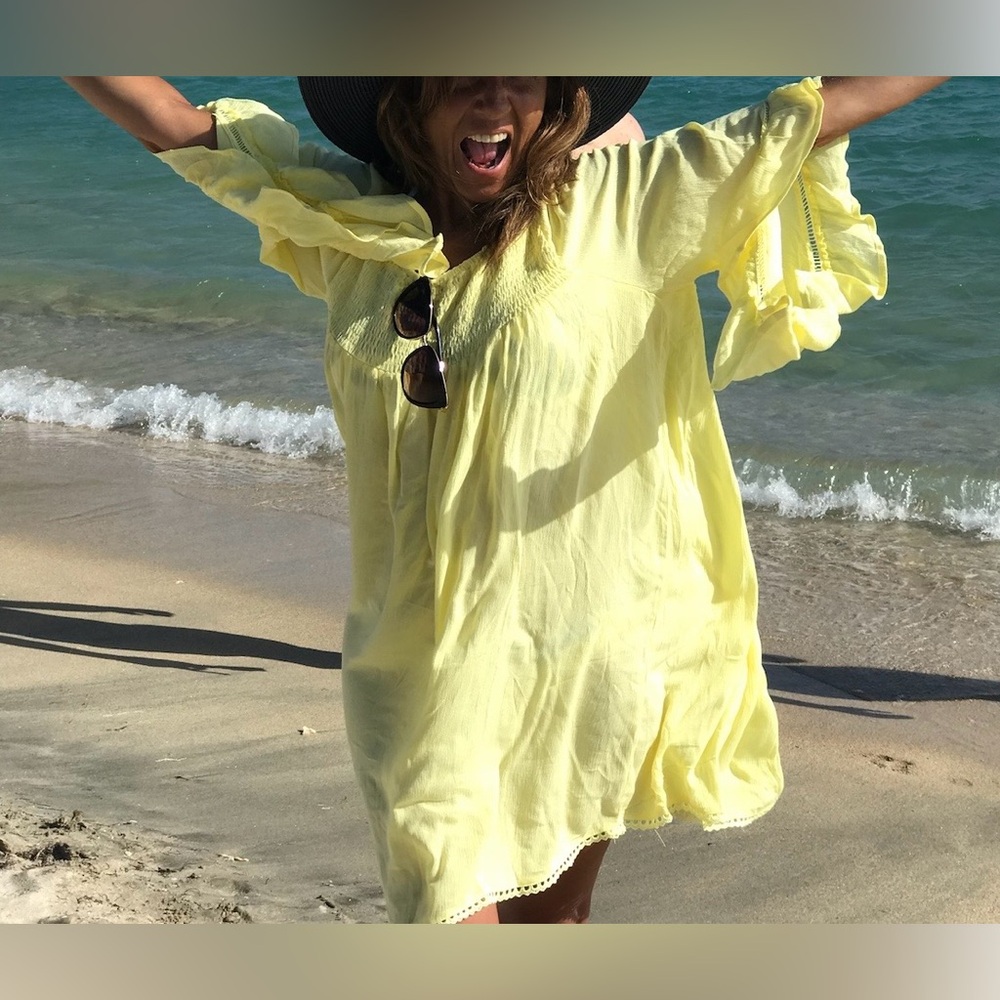 Women’s Yellow Beach Cover-Up Cotton Blend